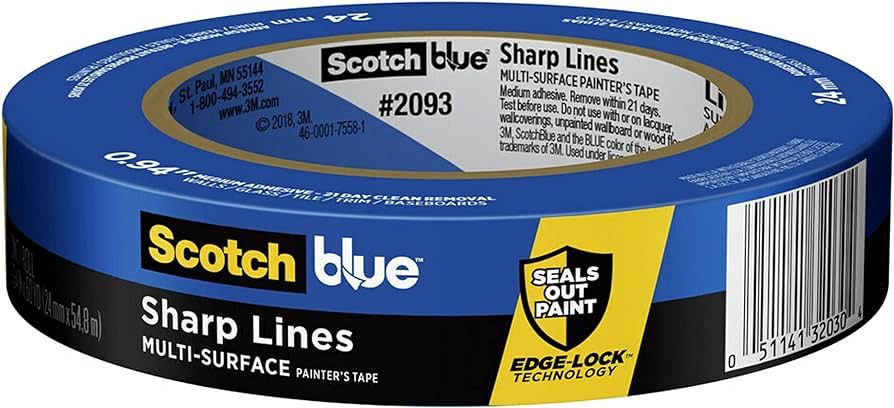 ScotchBlue 2093EL-24E Painters Tape, 94 inches x 60 yards, 2093, 1 Roll, Blue | Amazon (US)