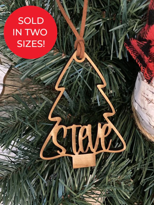 Custom Name Wood Christmas Tree Ornament- Single Name | Sunny & Southern