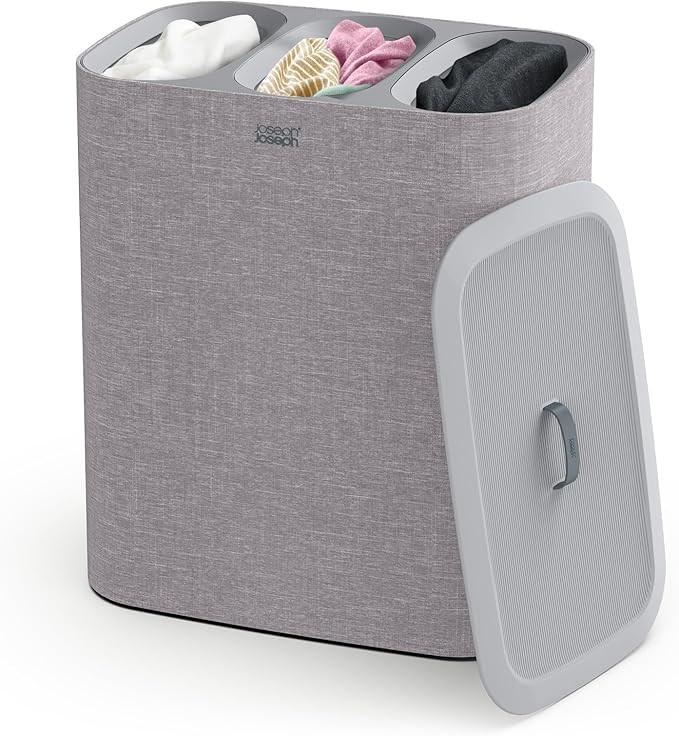 Joseph Joseph Tota Trio 90-liter Laundry Hamper Separation Basket with Lid and Removable Bags - G... | Amazon (US)