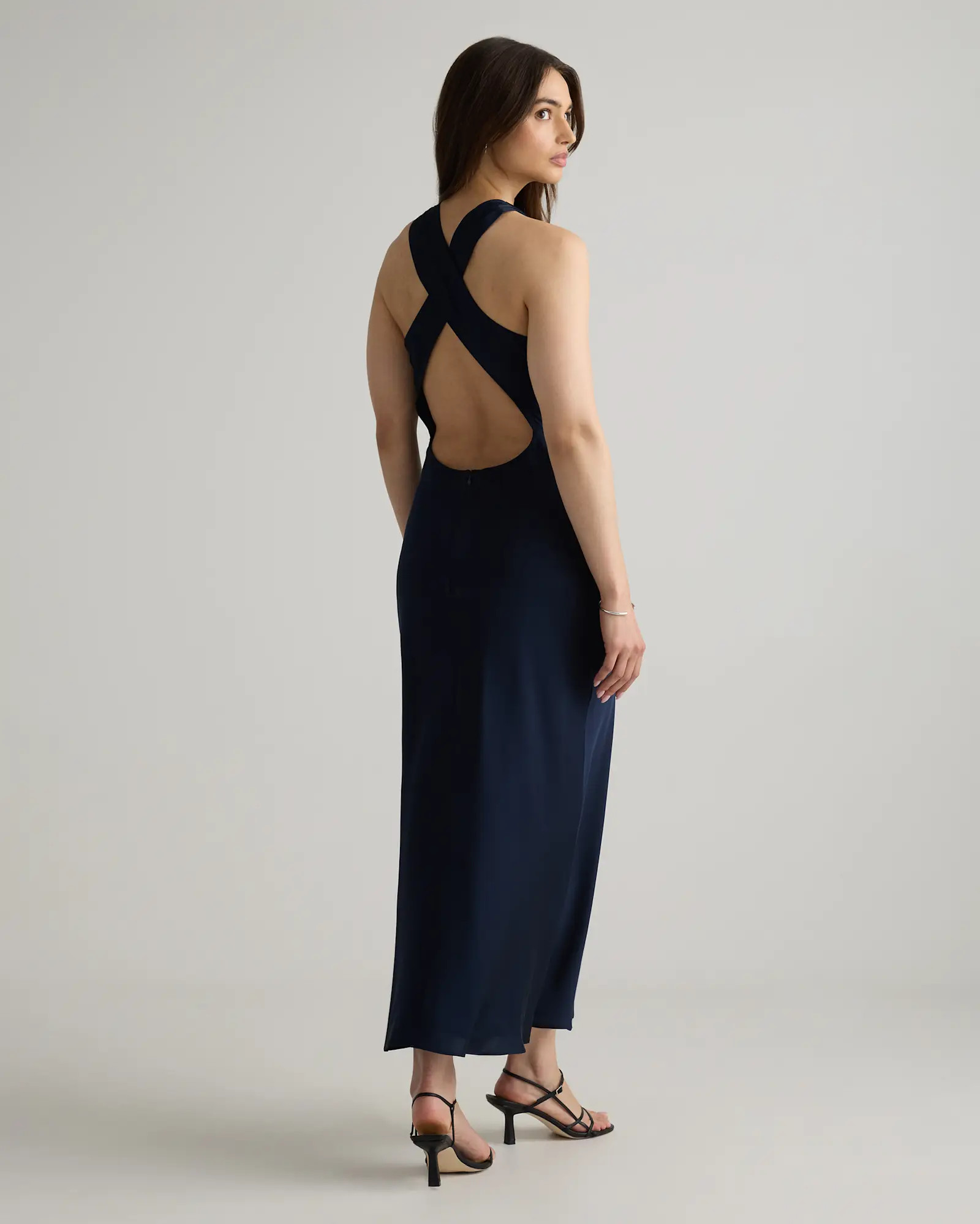 Washable Stretch Silk High Neck Midi Dress | Quince