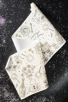 Hester & Cook x Anthropologie New Year's Eve Metallic Paper Table Runner | Anthropologie (US)
