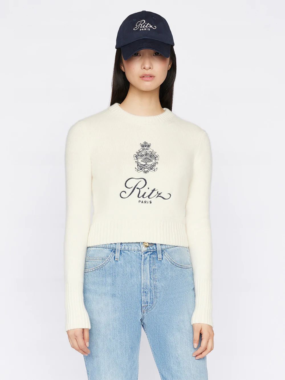 Ritz Women's Cashmere Sweater -- Off White | Frame Denim