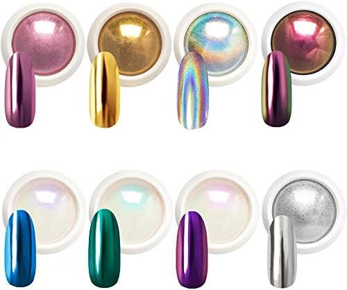 Beetles Chrome Nail Powder Mirror Effect Holographic Aurora Iridescent Pearlescent Manicure Art Deco | Amazon (US)