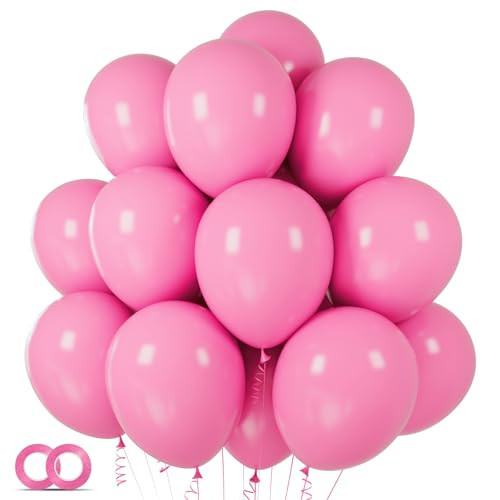 Pink Balloons 100 pcs 12 Inch Matte Pink Balloon for Baby Shower Valentine's Day Princess Bachelorette Birthday Party Decorations | Amazon (US)