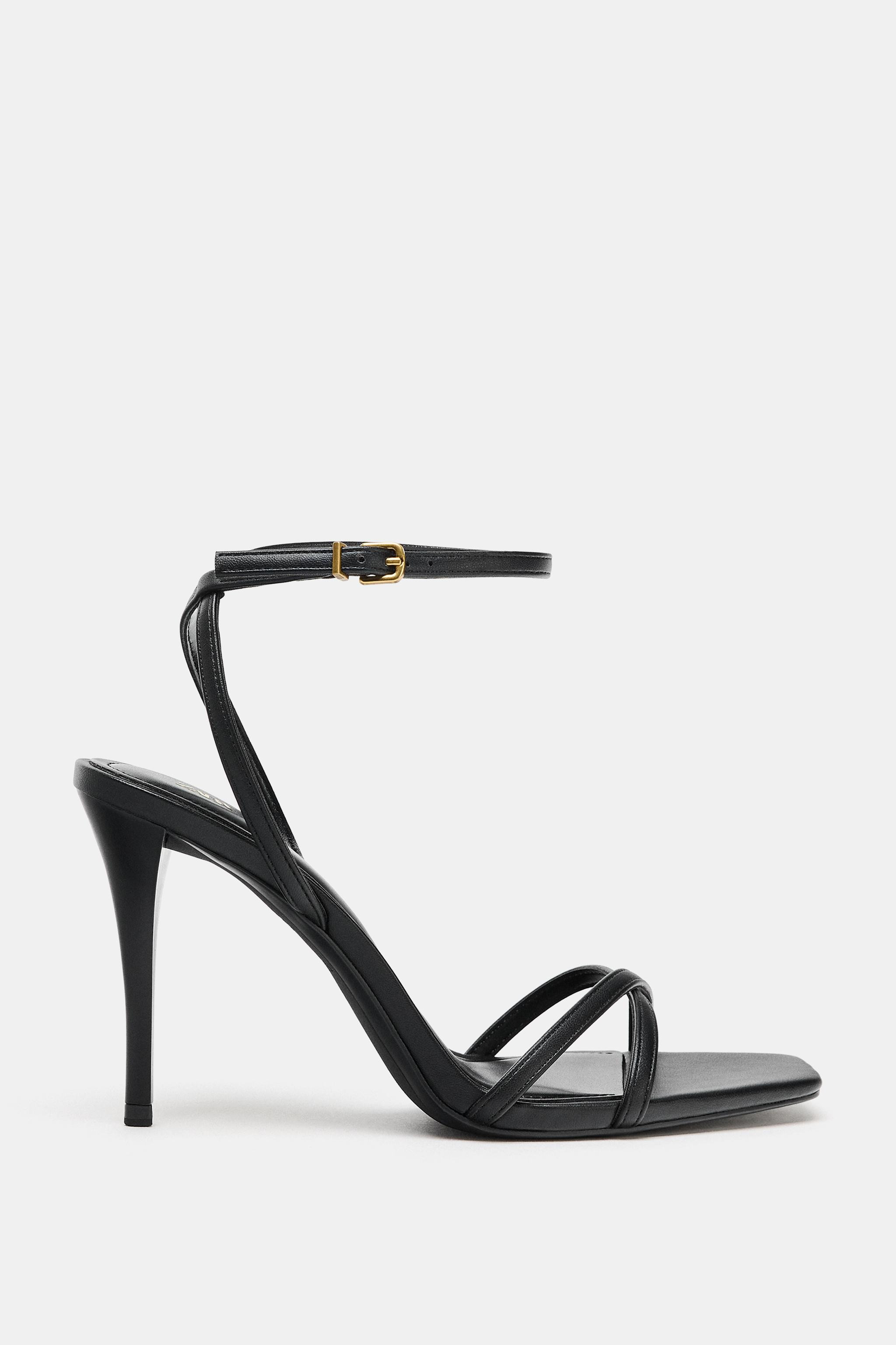 CROSSOVER STRAP HEELED SANDALS | Zara US