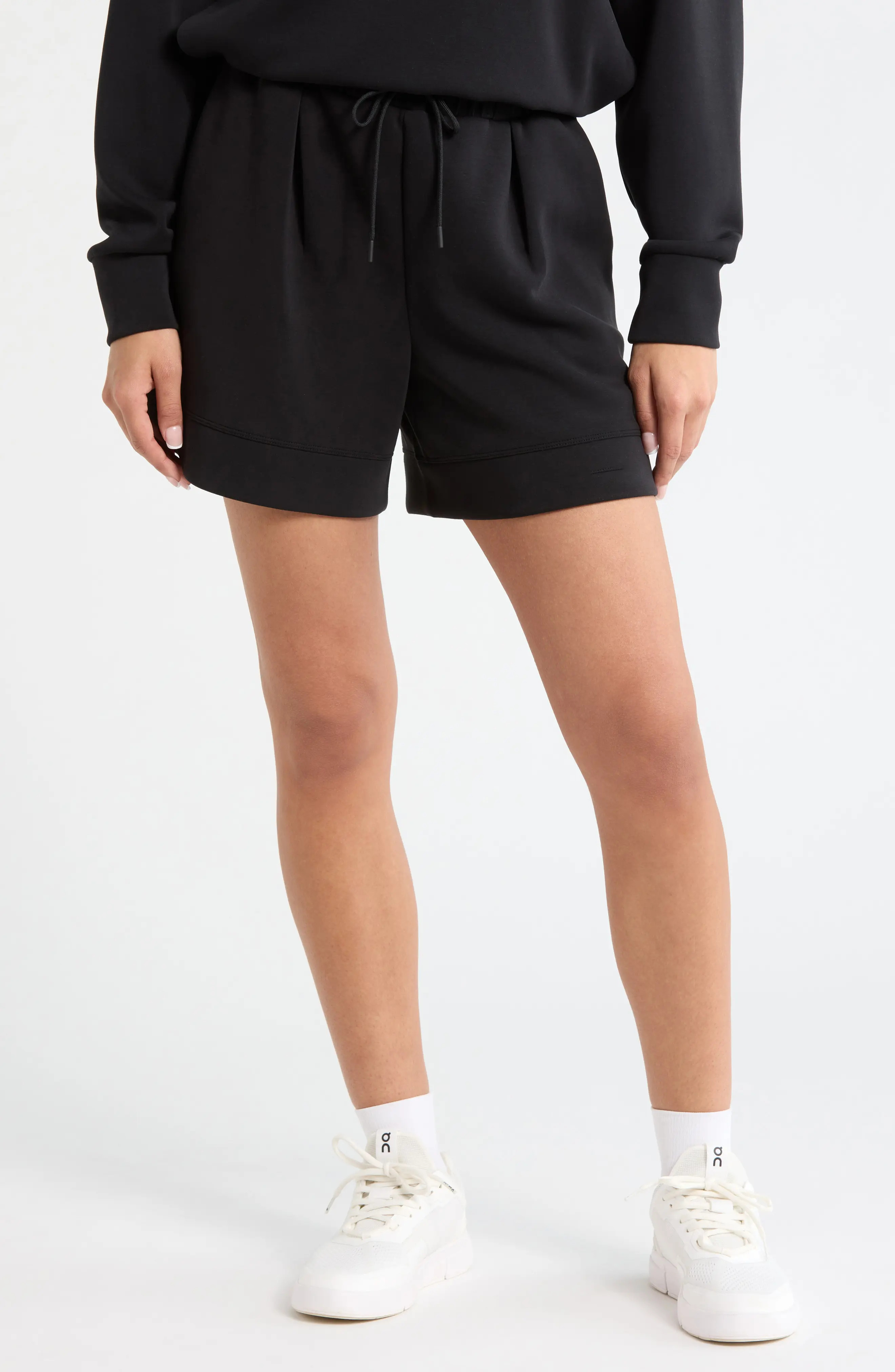 Zella Ultrasoft High Waist Scuba Knit Shorts in Brown Mole at Nordstrom, Size Xx-Large | Nordstrom