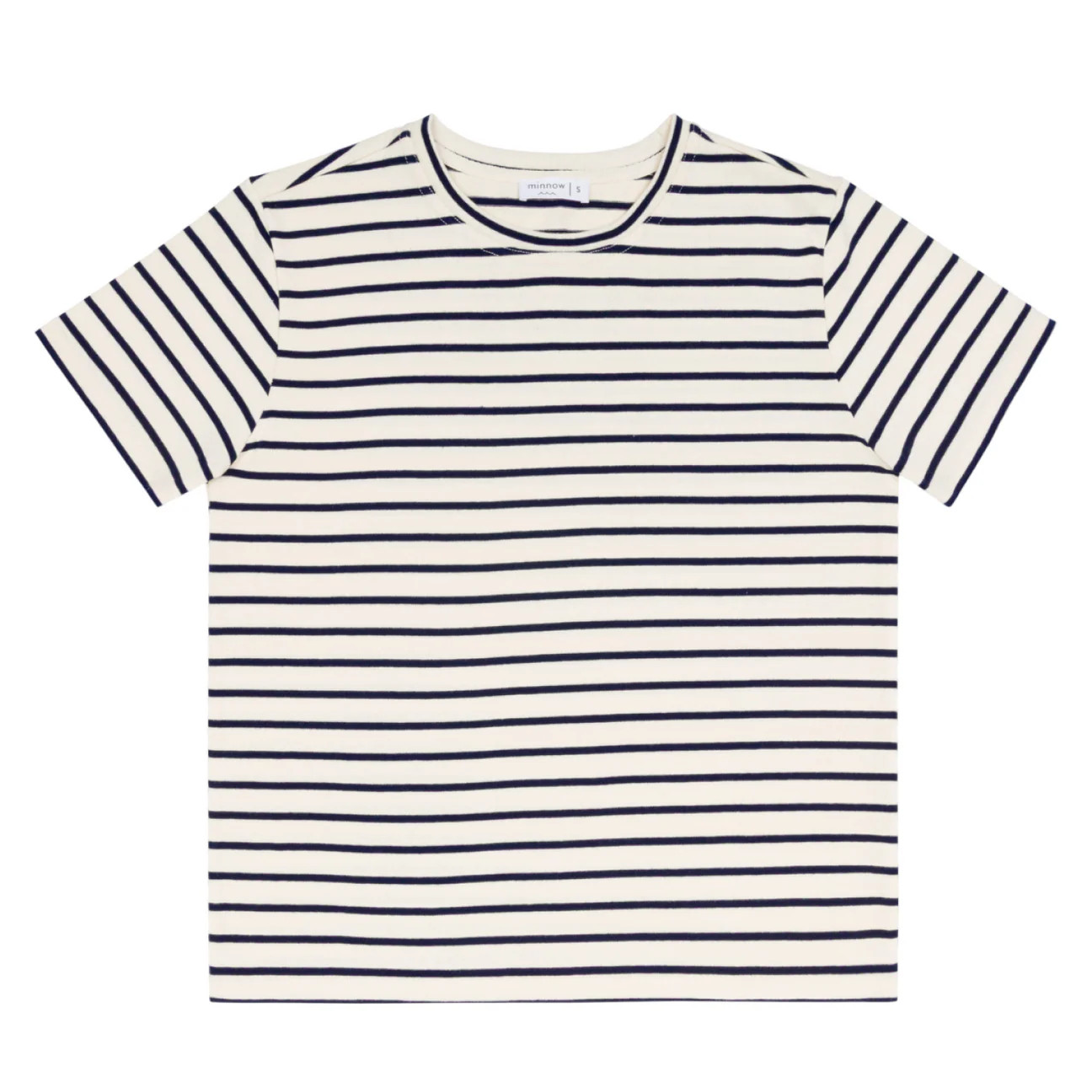 women's cream and navy stripe short sleeve tee | Minnow