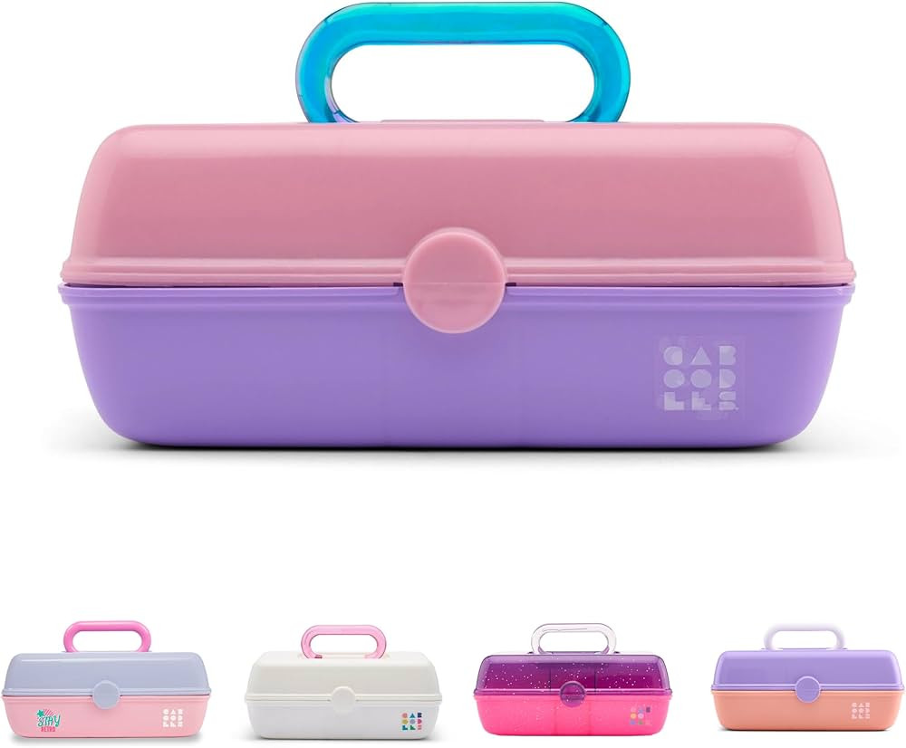 Caboodles Pretty in Petite Makeup Box, Two-Tone Pink on Lavender, Hard Plastic Organizer Box, 2 S... | Amazon (US)