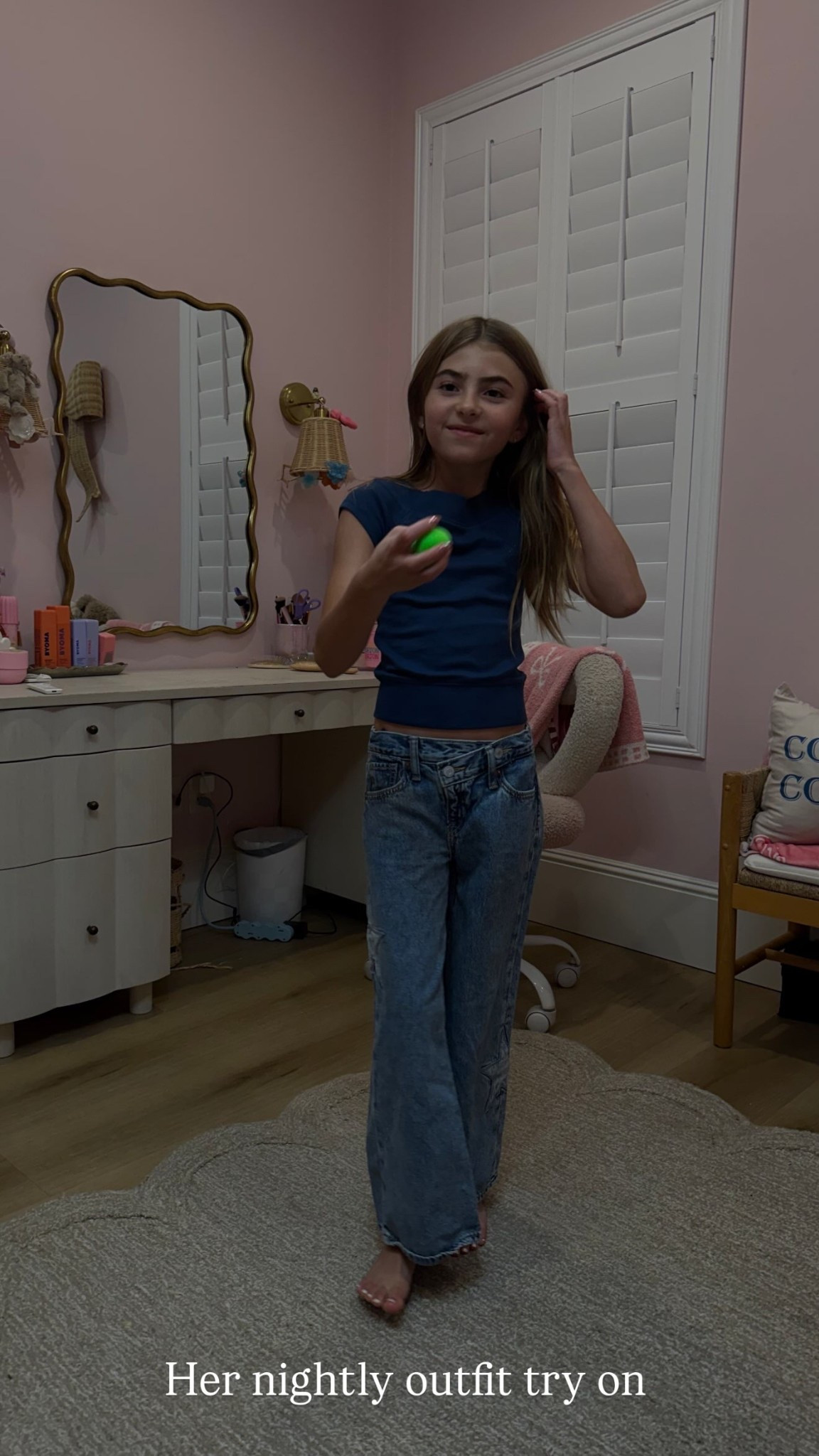 Her nightly outfit try on