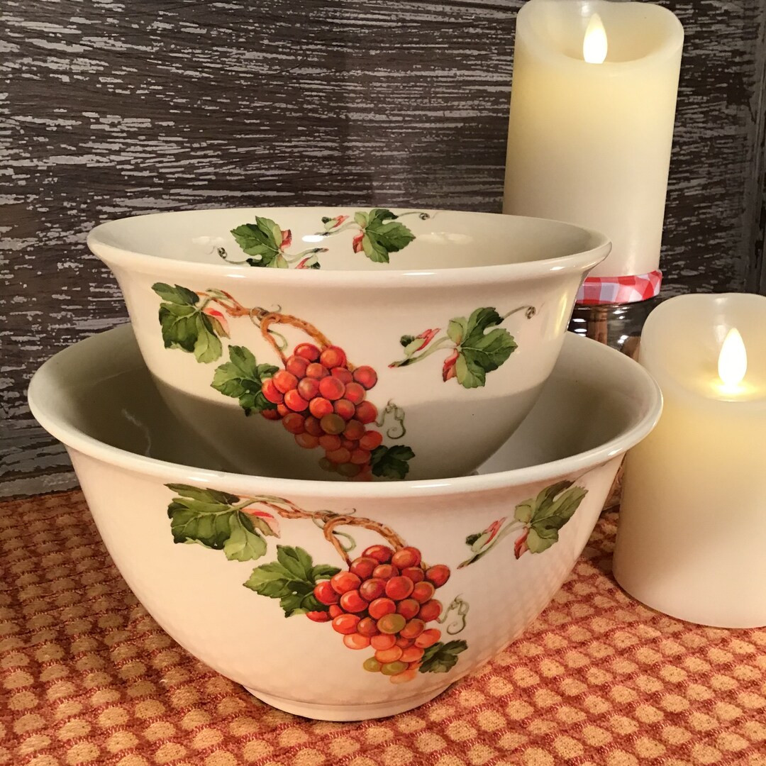 Vintage Orange Grapevine Transfeware  Bowls Teleflora Portuguese 1984 | Etsy (US)