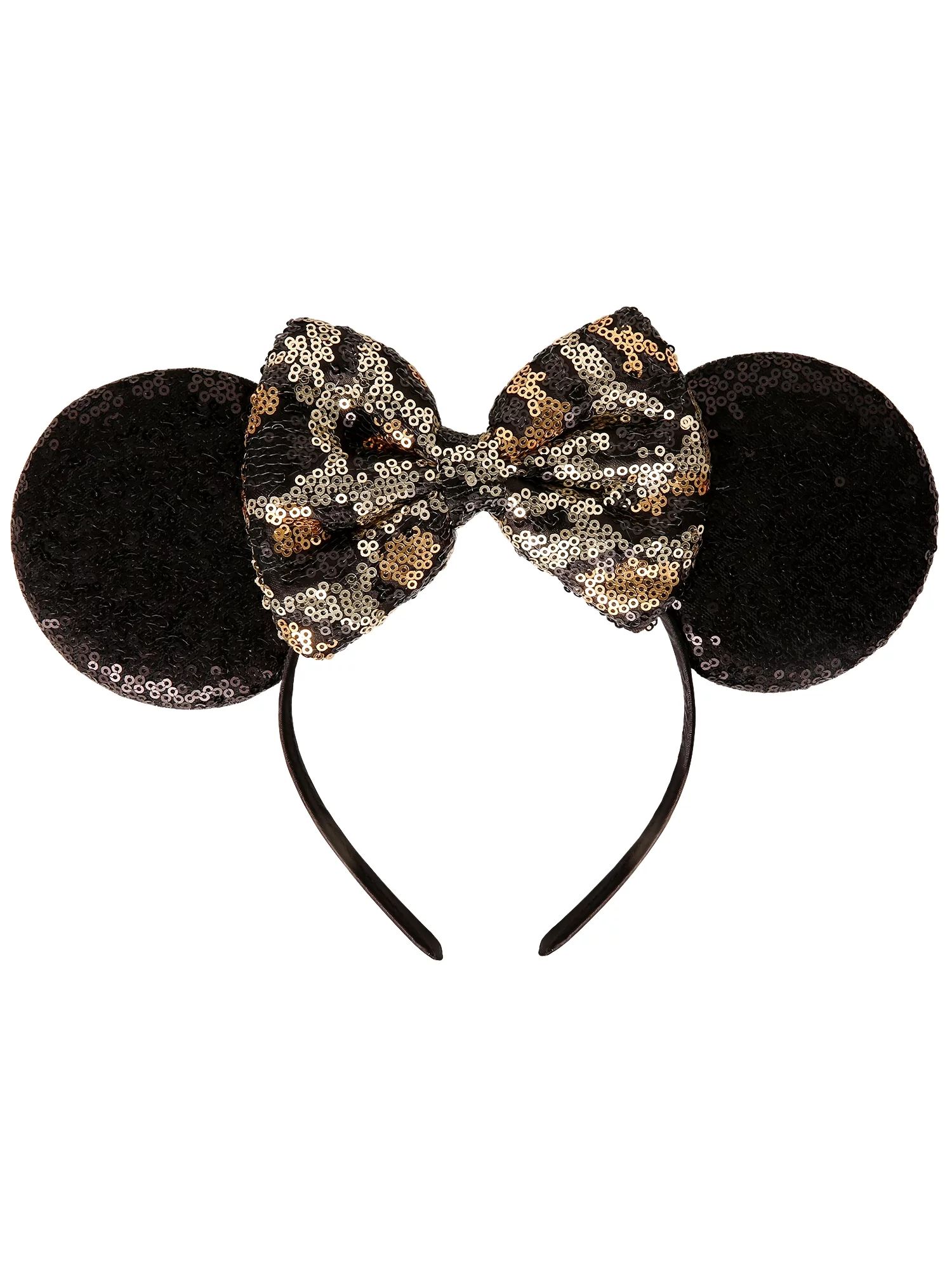 Disney Minnie Mouse Fashion Cheetah Sequin Bow Headband | Walmart (US)