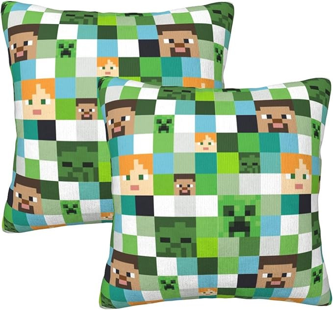 Video Game Mosaic Background Throw Pillow Covers 18 X 18 Inch Decorative Pillowcases Square Cushi... | Amazon (US)