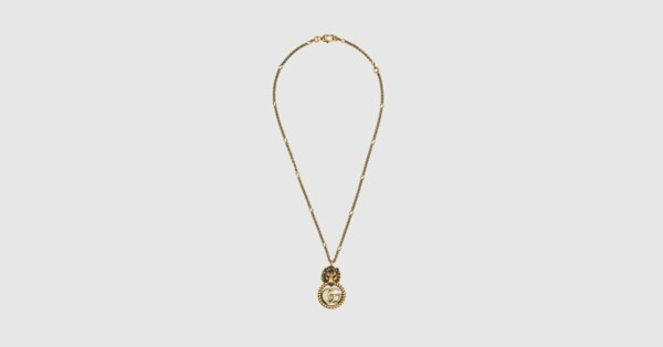 Gucci Lion head necklace with Double G | Gucci (UK)