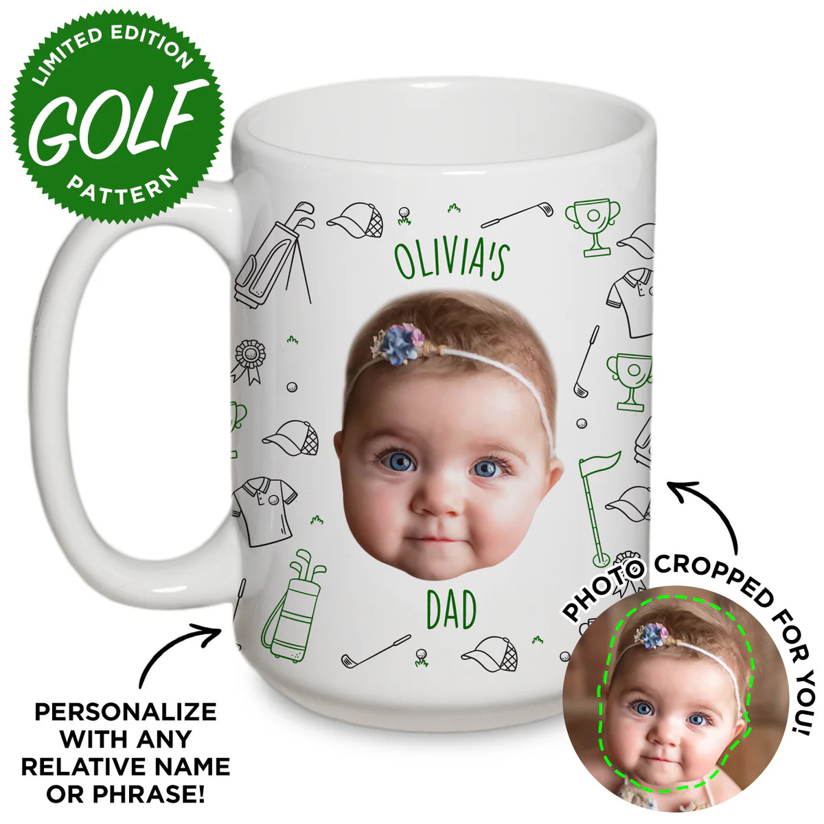 Personalized Baby Golf Mug | Type League Press