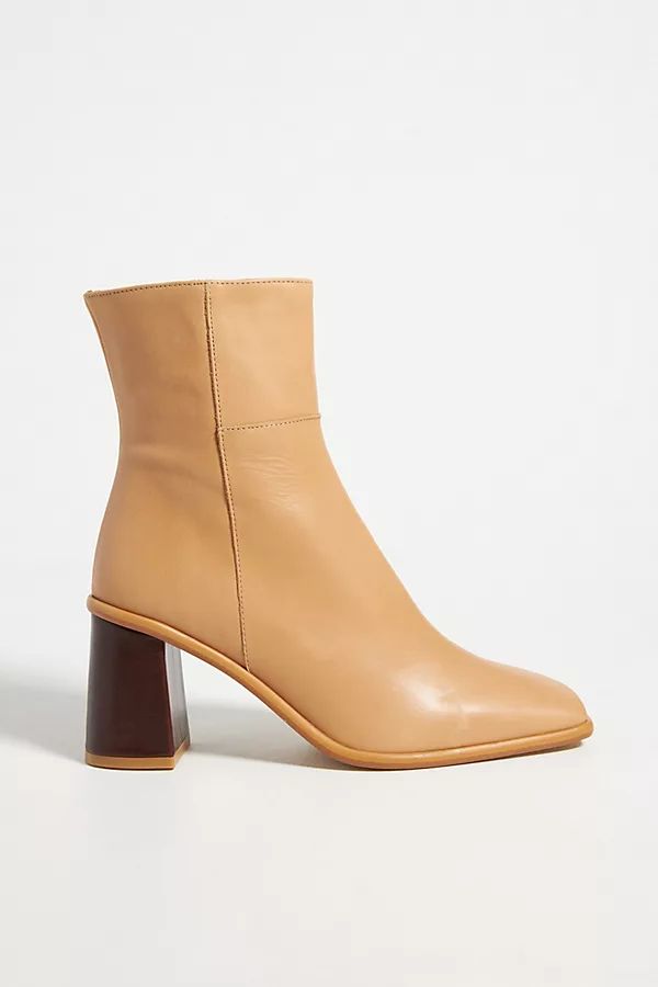Alohas Square-Toe Heeled Ankle Boots By Alohas in Beige Size 39 | Anthropologie (US)