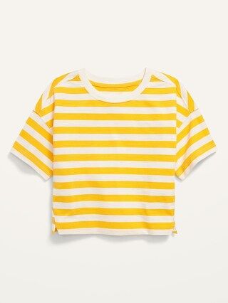 Loose Striped Cropped T-Shirt for Girls | Old Navy (US)