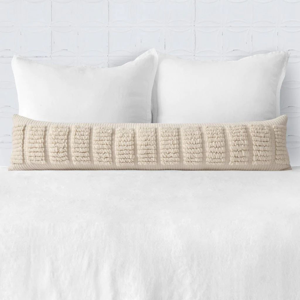 Oversized Lumbar Pillow with Textured Stripes | The Citizenry | The Citizenry