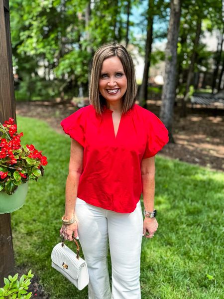 Avara outfit 
Use code LAURA15 to save 15% through 5/20

Red top runs big, I sized down to a small
White flare jeans run true to size 

Memorial Day outfit idea 


#LTKOver40 #LTKFindsUnder100 #LTKWorkwear