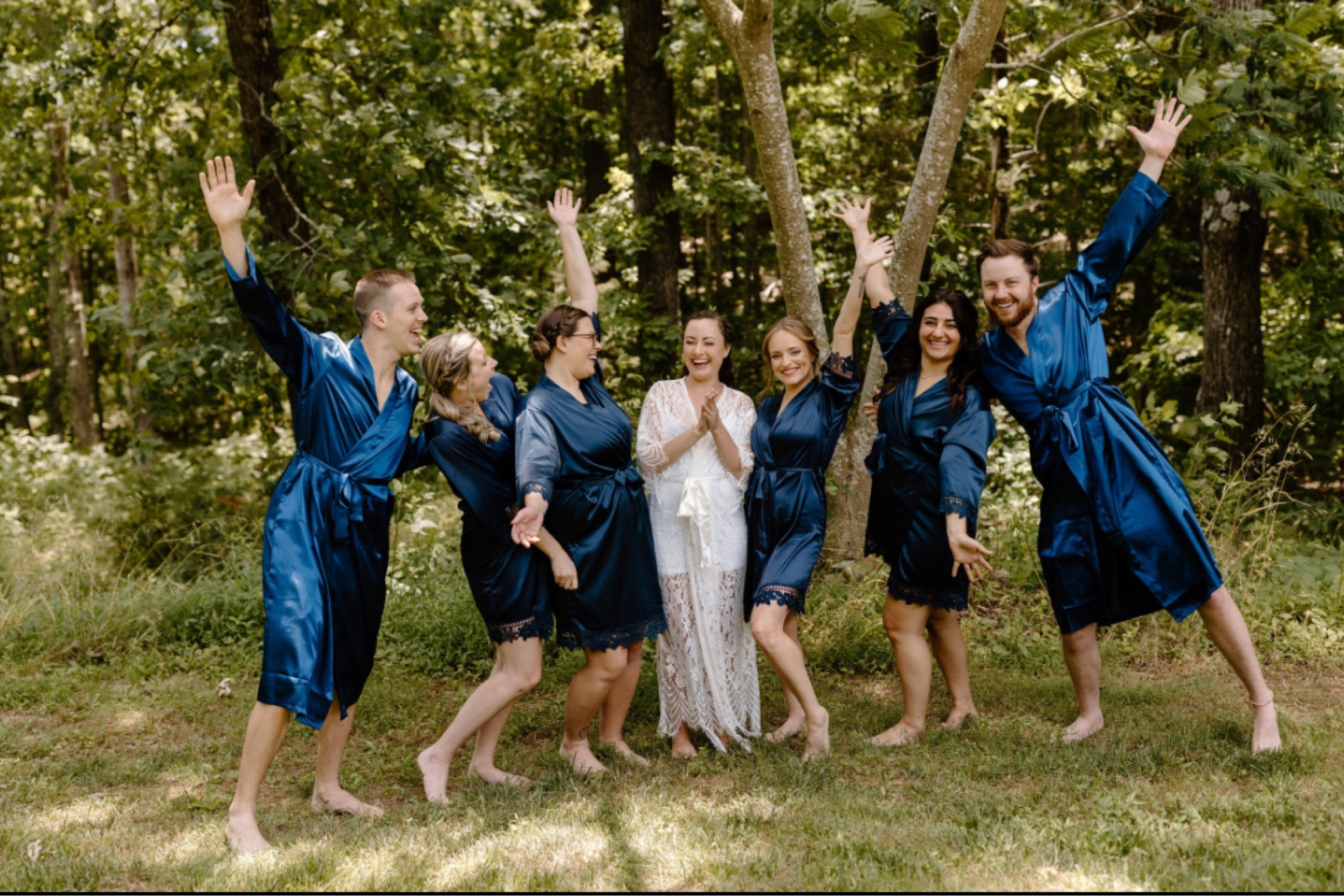 For our wedding day, I made sure myself and all of my bridal party had robes and gifts! I bought the bridesmen longer robes that matched. For gifts, I got earrings/bracelets for the girls and personalized, wood burned cufflinks for the boys.

#wedding #bride #groom #bridalparty #nc #ncwedding #ncbride #bridesman #maidofhonor #weddingparty #barnwedding #simple #navyblue

#LTKU #LTKunder100 #LTKwedding