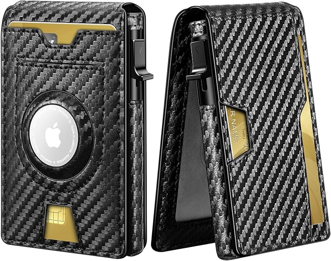 Airtag Wallet-Smart Wallet-Air Tag Wallet for Men, Carbon Fiber Wallet with Airtag Holder, RFID P... | Amazon (US)