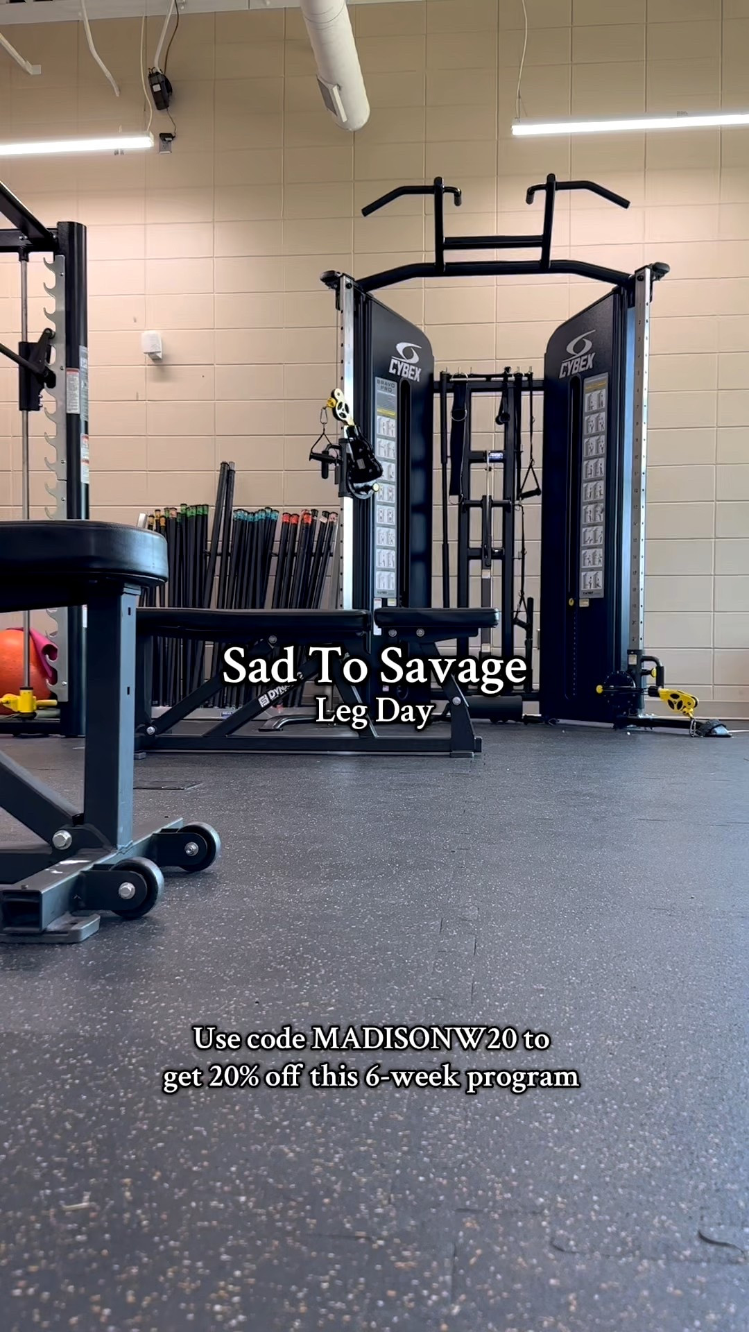 Go-to workout fit! ⭐️
Wearing size large in the shorts and  tank

Leg day following the Sad To Savage 6-week program! These workouts have been killer (in the best way 😅) Use code MADISONW20 for 20% off if you want to join me!

This program includes Strength, Pilates, Nutrition and Habits.

Tag your gym bestie who needs this program💪🏼 
@Shelby Sacco 

#Fitness #workout #GymTok #legday #workoutmotivation 

#LTKShoeCrush #LTKActive #LTKFindsUnder50