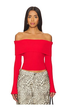 MORE TO COME Candace Off Shoulder Sweater in Red from Revolve.com | Revolve Clothing (Global)