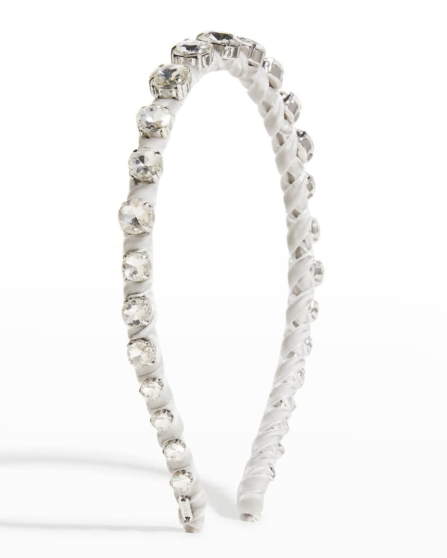 Lele Sadoughi Crystal Wrapped Velvet Headband | Neiman Marcus