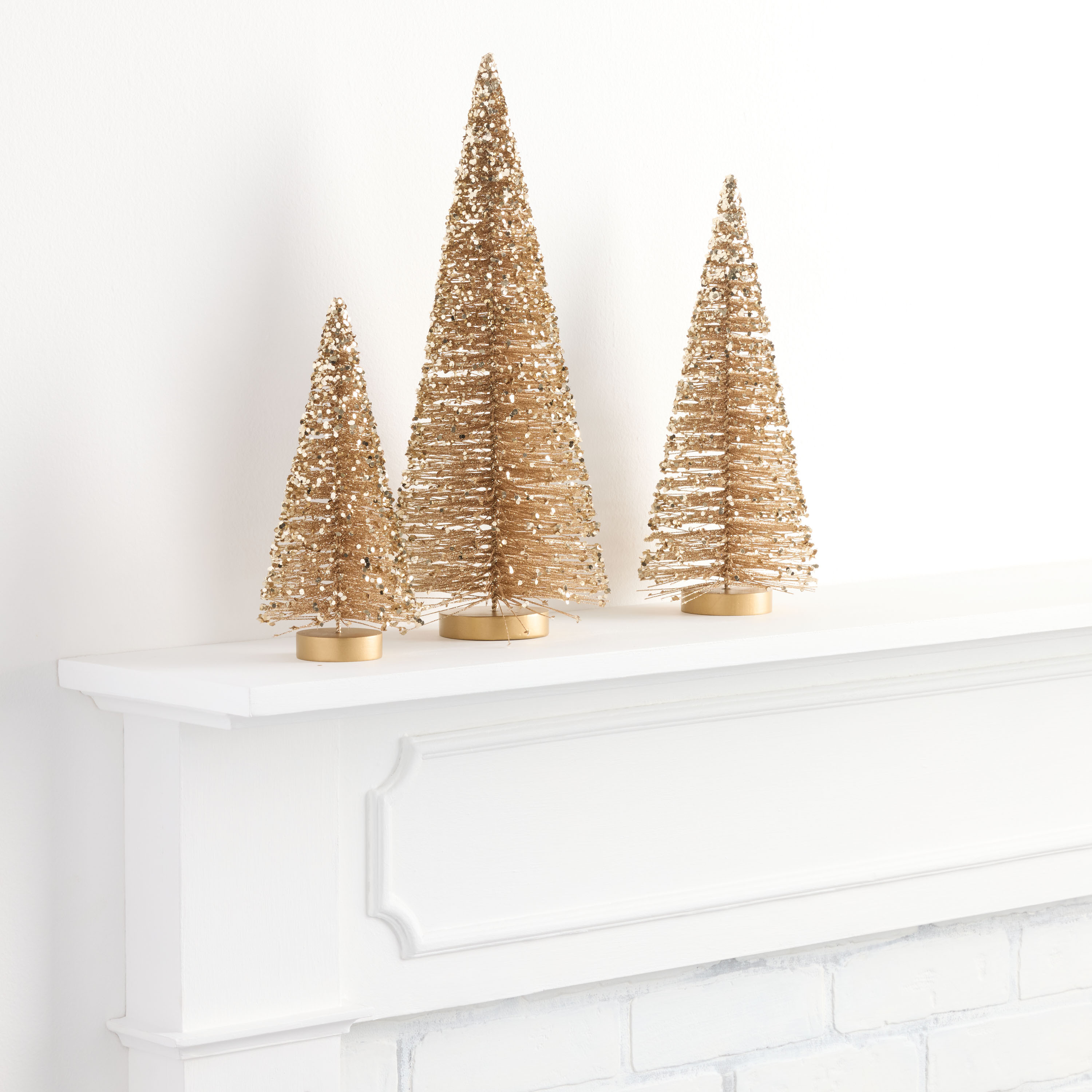 Glittered Gold Bottlebrush Tree Decor | World Market