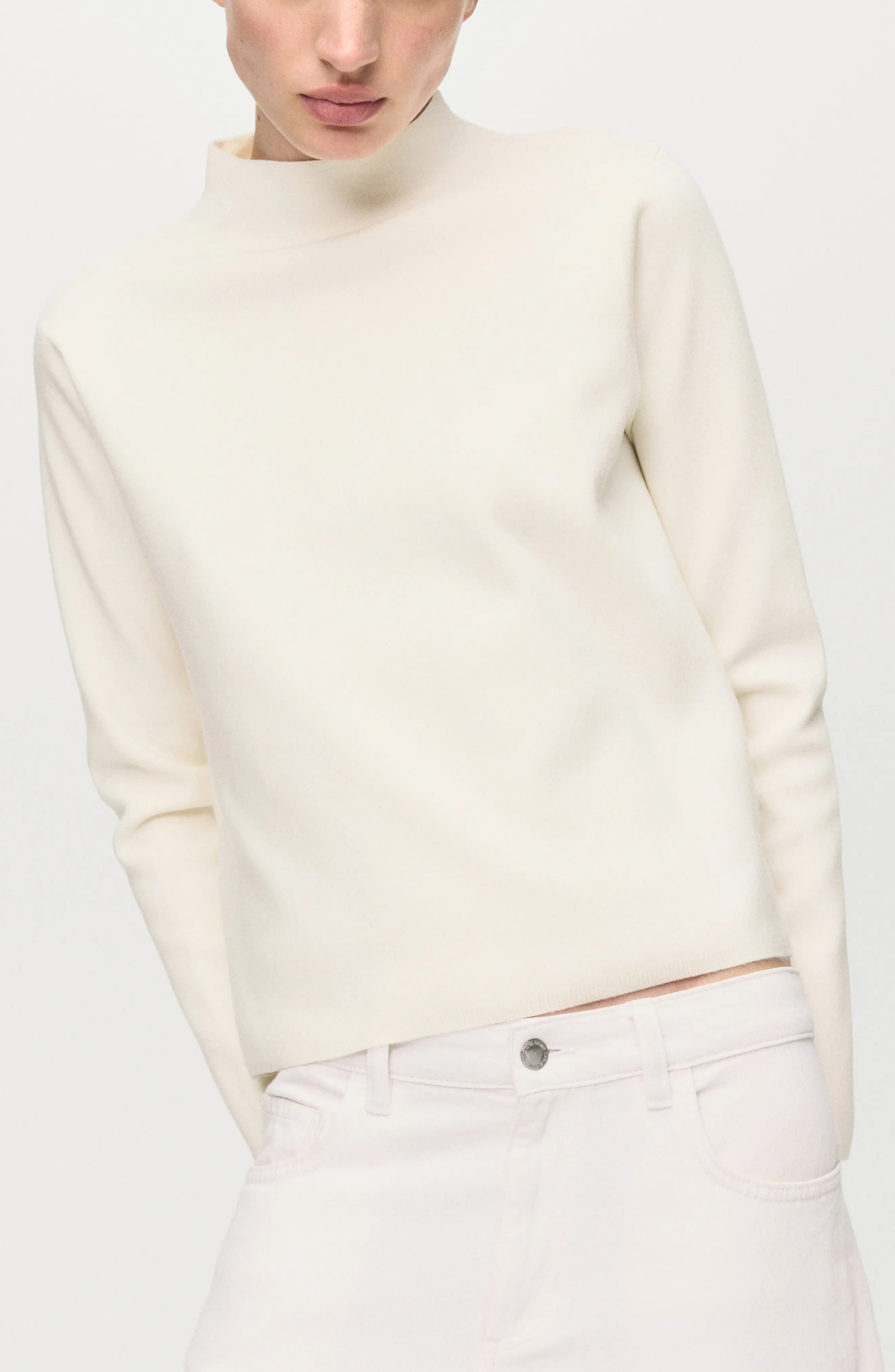 MANGO Mock Neck Sweater (Women) | Nordstrom | Nordstrom