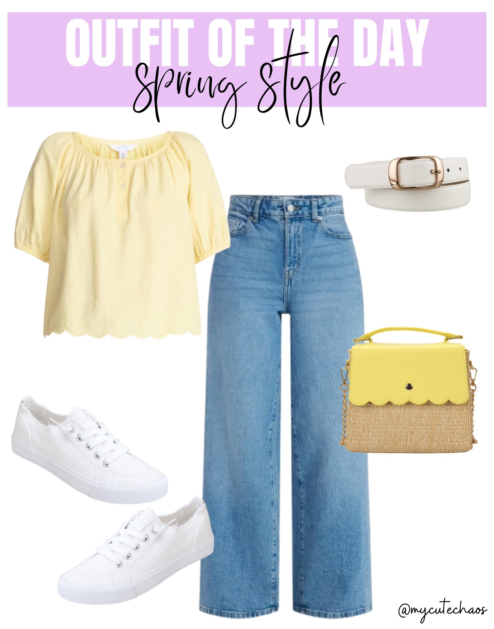 Casual spring outfit
Spring style
Yellow top, yellow bag, crossbody bag, denim, jeans, white belt
White sneakers, spring shoes 

#LTKootd #LTKMidsize