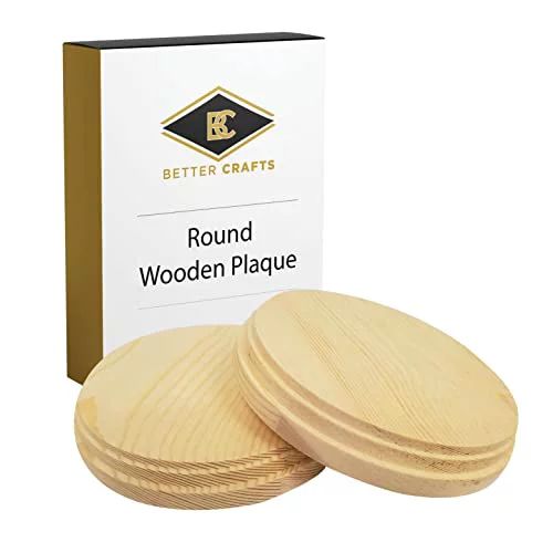 Better Crafts Round Wooden Plaque, Perfect as a Wood Base for Craft Projects! 4 Inch (Pack of 2) | Walmart (US)