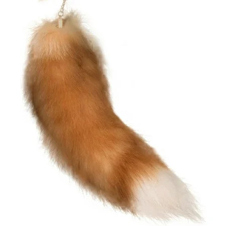 KOK-Fox Tail Keychain Fluffy Fur Wolf Tail Keychain Faux Therian Tail Tail Keychain Realistic Fox Tail Tail Keychain Handbag Pendant Accessories Adults Cosplay Black-Grey-0513 | Walmart (US)