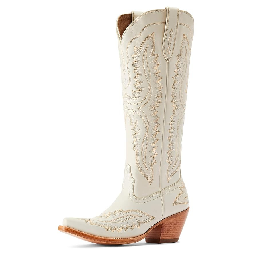 ARIAT Womens Casanova Tall Embroidered Snip Toe Zippered Casual Boots Knee High Mid Heel 2-3" - P... | Amazon (US)