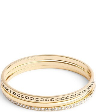 COACH Signature Quilted Heart Bangle Bracelet Set | Dillard's | Dillard's