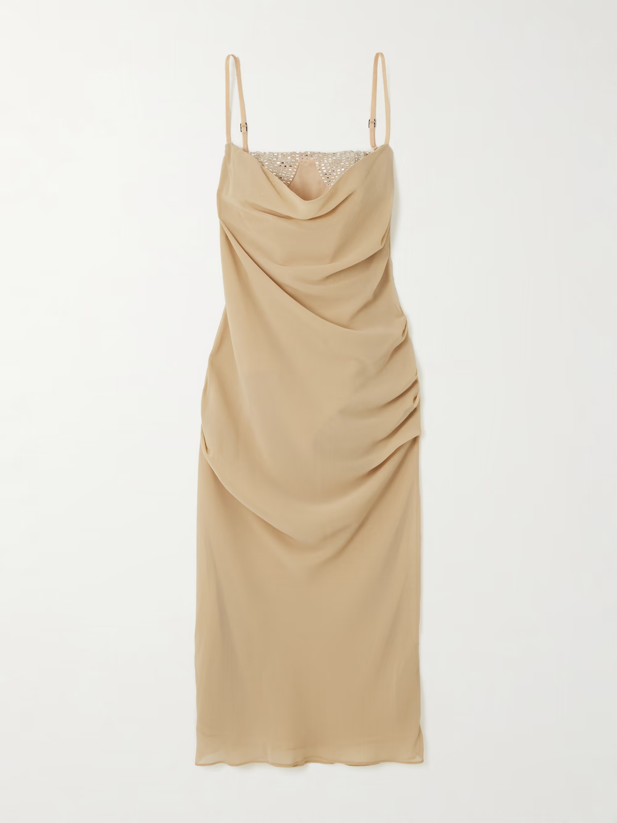 Crystal-embellished draped crepe midi bustier dress | NET-A-PORTER (UK & EU)