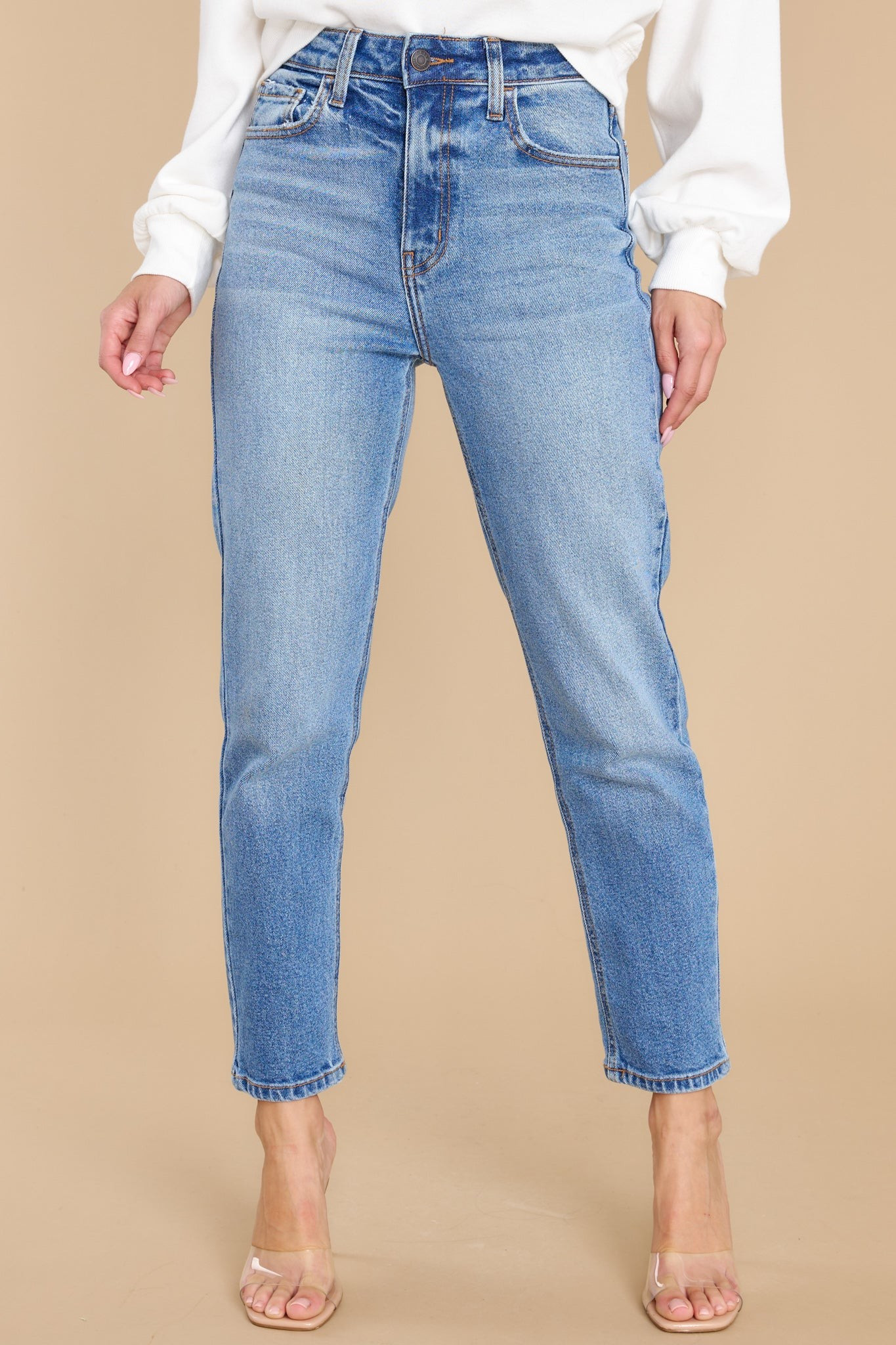 Taking Over Medium Wash Straight Jeans | Red Dress 