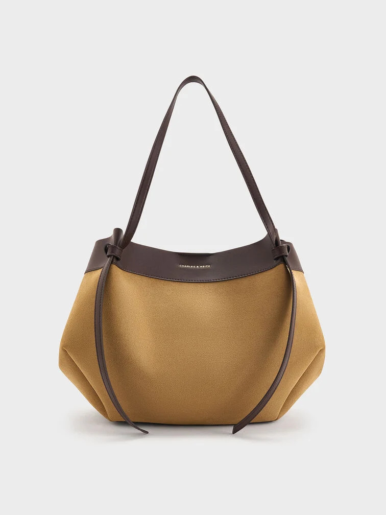 XL Calla Faux Suede Tote Bag - Sahara Sand | Charles & Keith US