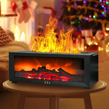 Noahstrong Flame Diffuser, 7 Colors Flame Fireplace Essential Oil Diffuser - Cool Mist Humidifier with Remote Control, Timer and Waterless Auto-off Oil Diffuser for Home Room Office | Walmart (US)