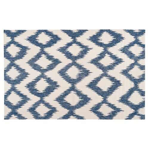 Kendall Flat-Weave Rug, Navy | One Kings Lane