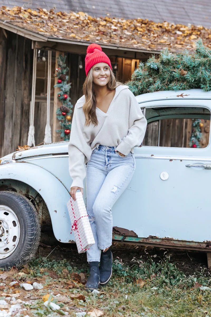 Even More Cozy Grey Ribbed Sweater | Magnolia Exclusive | Magnolia Boutique