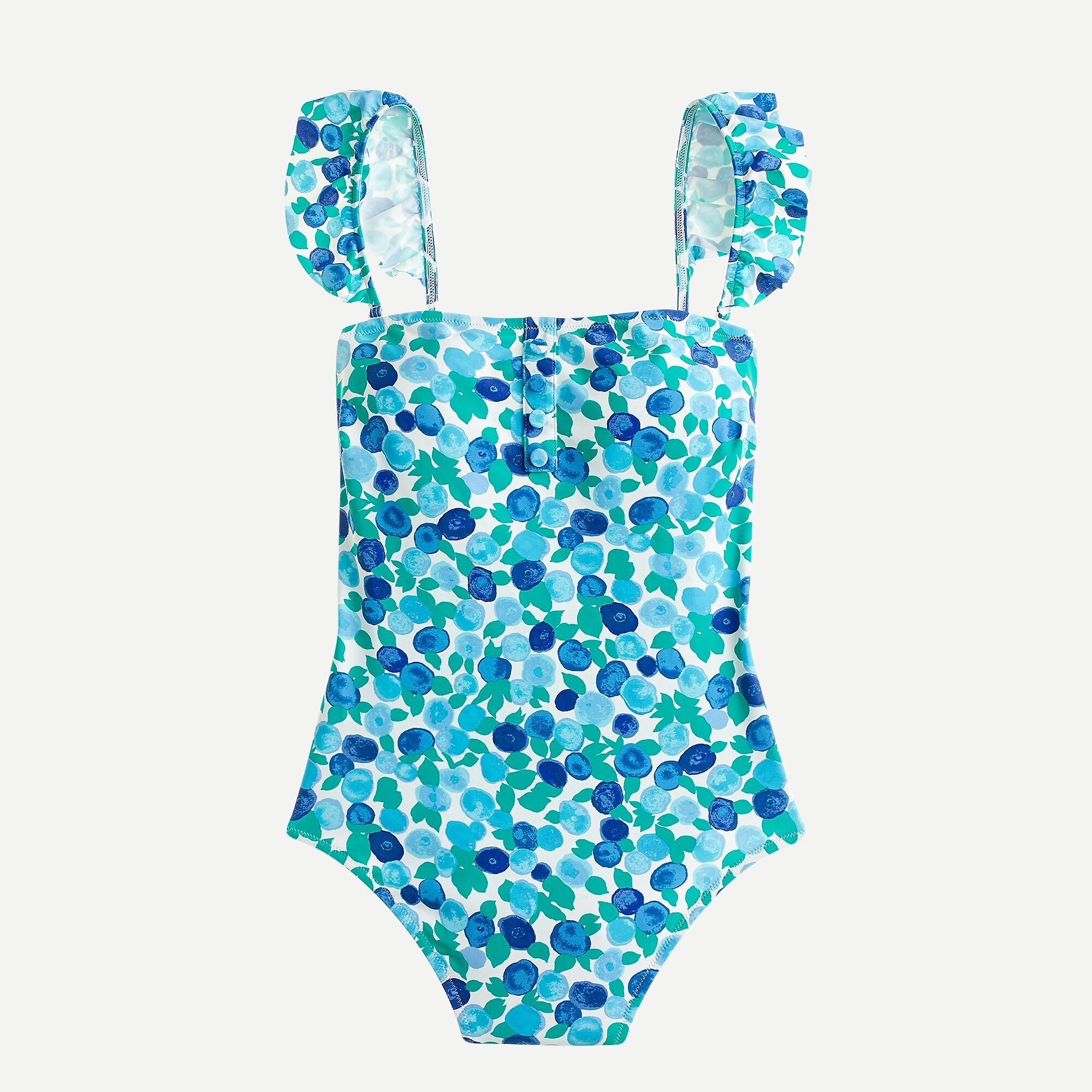 Eco ruffle strap one-piece in blueberry floral | J.Crew US