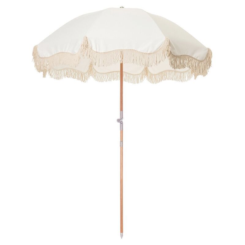 Premium Beach Umbrella, Antiqued White | One Kings Lane