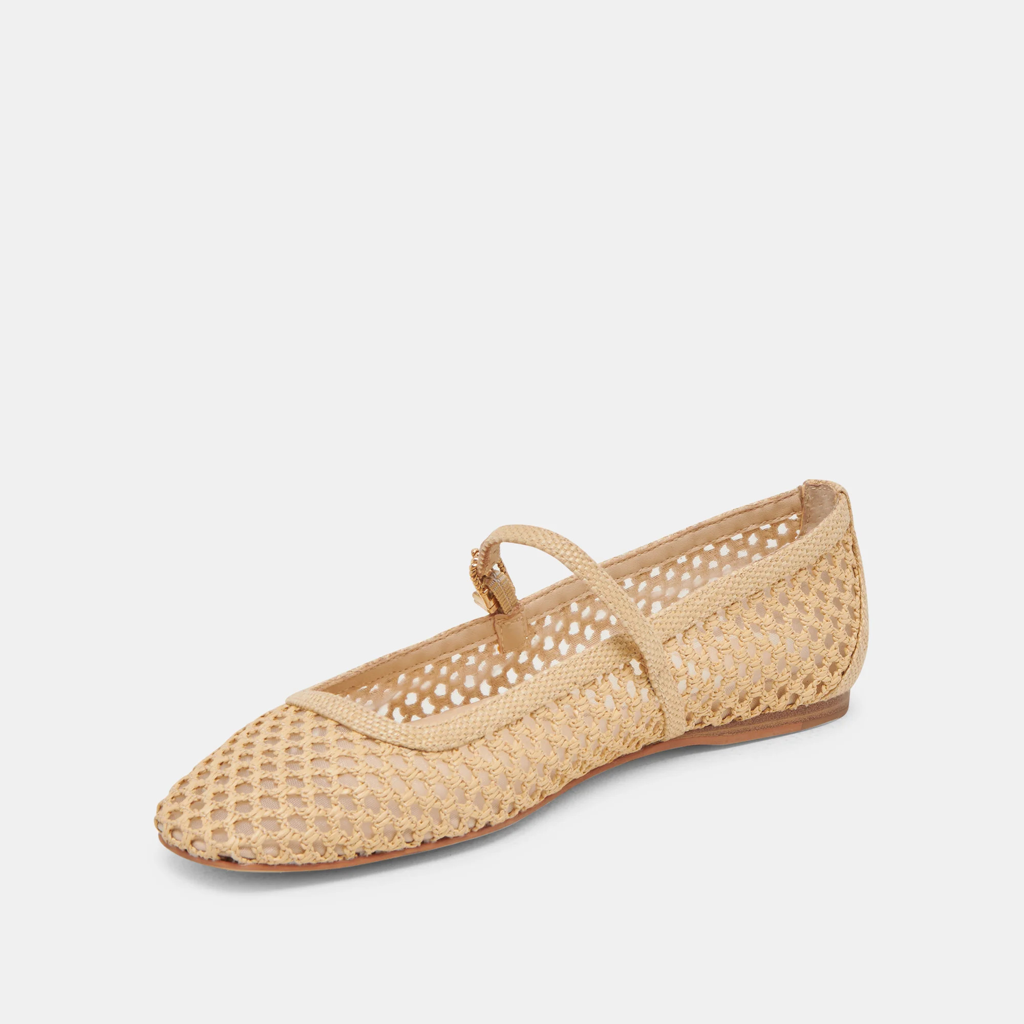 Reyes Lt Natural Woven Raffia Ballet Flats | Dolce Vita | DolceVita.com