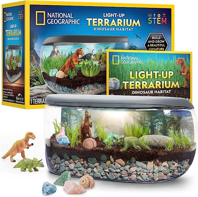 NATIONAL GEOGRAPHIC Light Up Terrarium Kit for Kids - Dinosaur Terrarium Kit for Kids, Build & Gr... | Amazon (US)