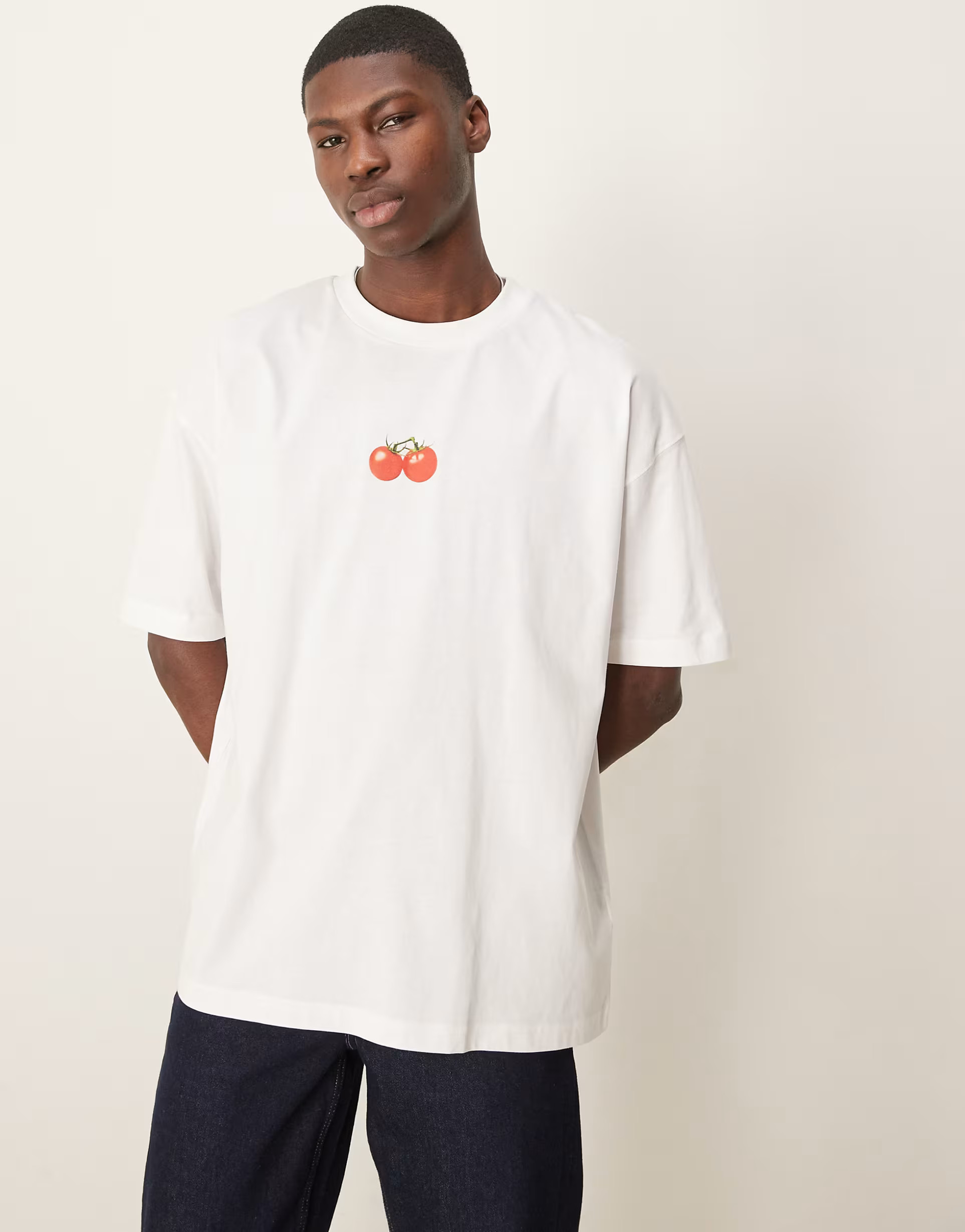ASOS DESIGN oversized t-shirt with cartoon graphic in white | ASOS (Global)