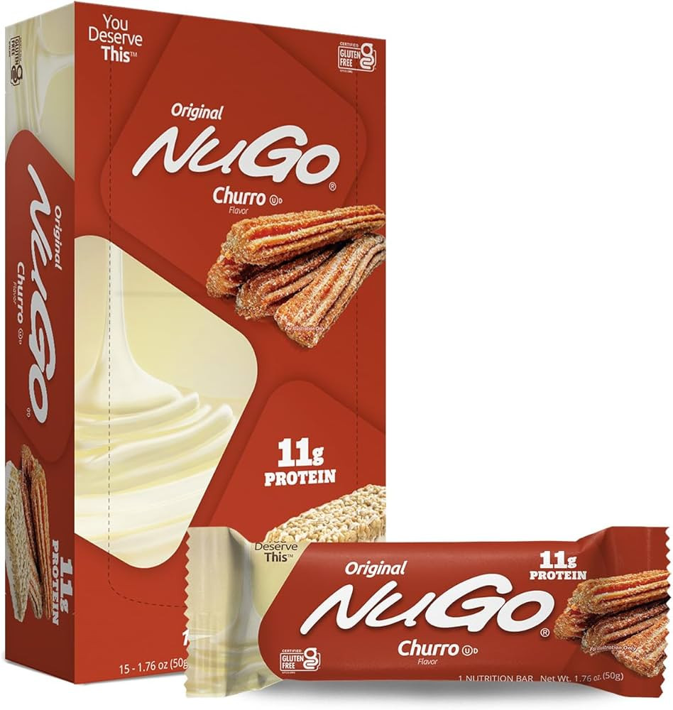NuGo Protein Bar, Churro, 11g Protein, Gluten Free, 15 Count | Amazon (US)