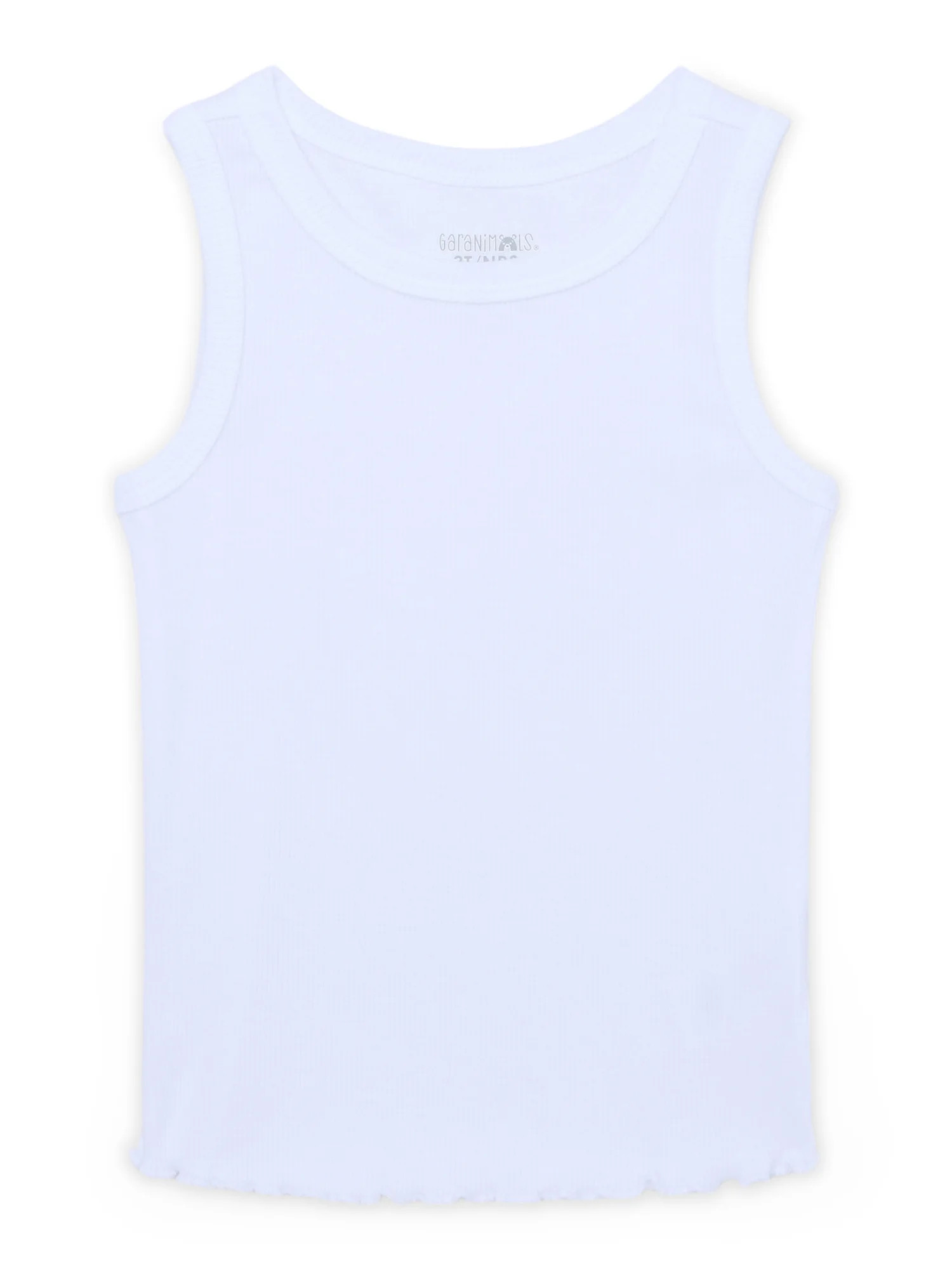 Garanimals Toddler Girl Solid Rib Tank with Lettuce Hem, Sizes 18M-5T | Walmart (US)
