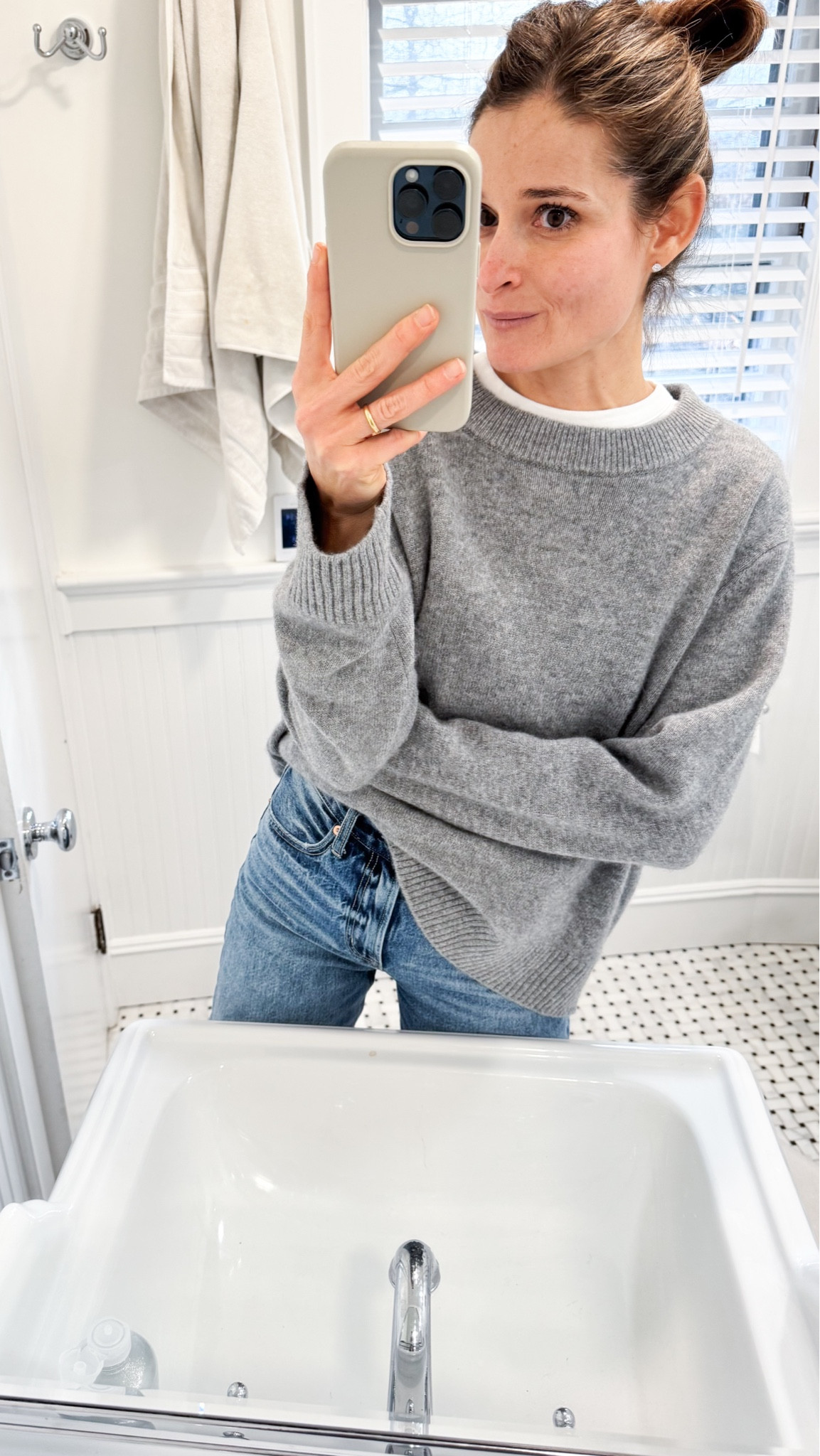 wednesday ootd — the sweater I can't quit! Sized up to a medium for an oversized look. Wearing my true size in the t-shirt & jeans. xx 

#LTKStyleTip #LTKFindsUnder100 #LTKMostLoved