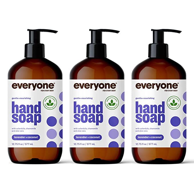 Everyone Liquid Hand Soap, 12.75 Ounce (Pack of 3), Lavender and Coconut, Plant-Based Cleanser wi... | Amazon (US)