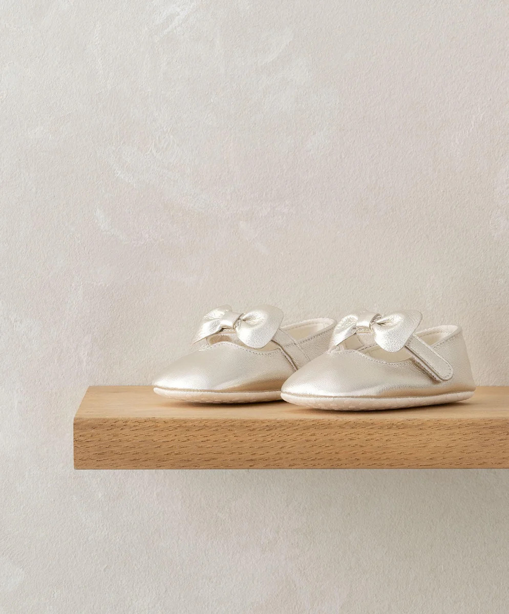 Bow Pram Shoes - Gold | Mamas & Papas